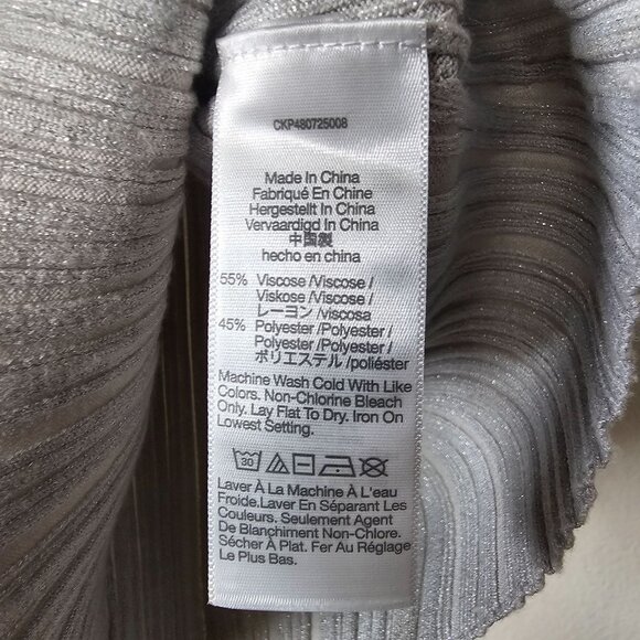 Madewell XS Tank Top Silver Grey Shimmer Ribbed Knit Capsule Minimalist - Picture 4 of 6